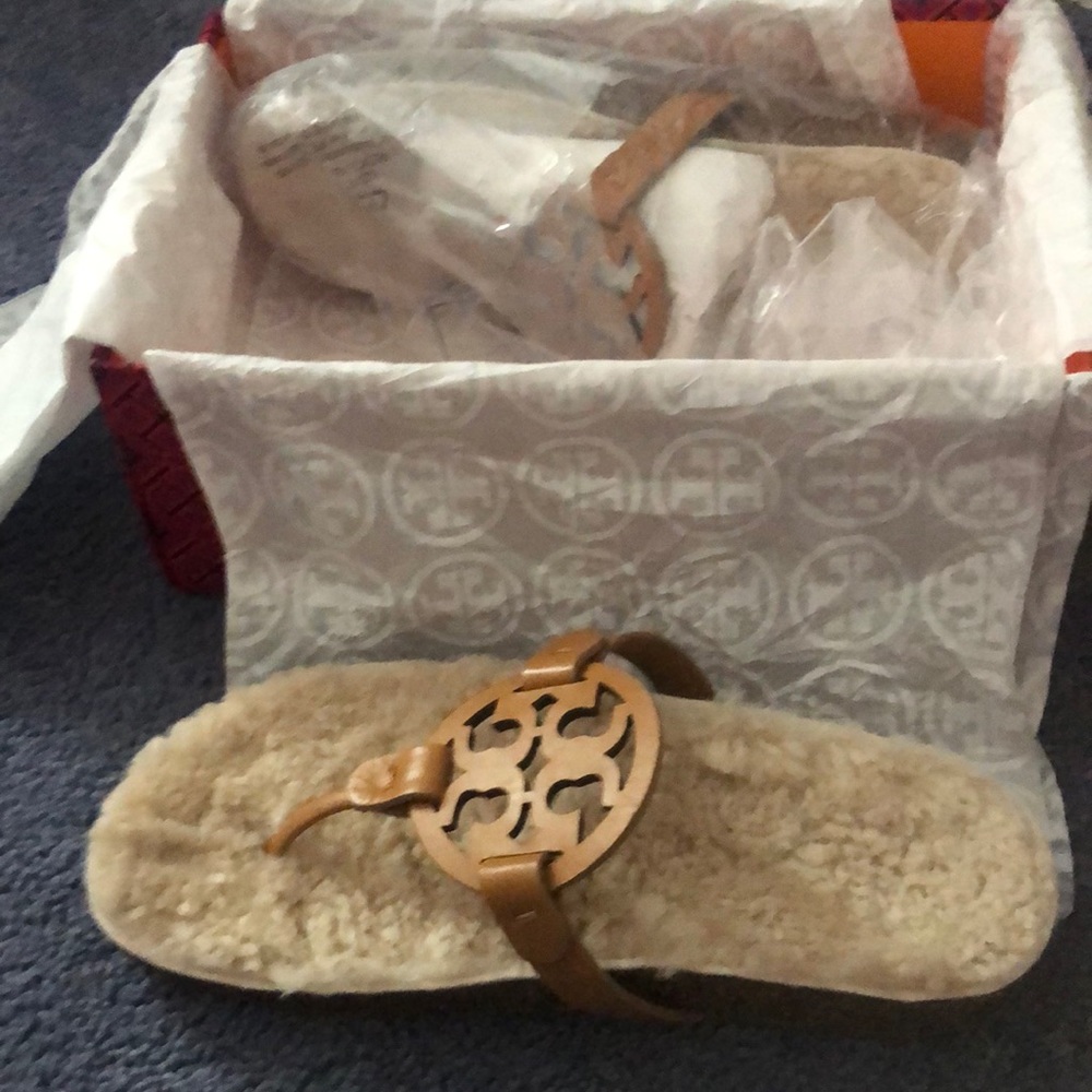 Tory Burch Miller Cloud Sandals Shearling Napa Leather